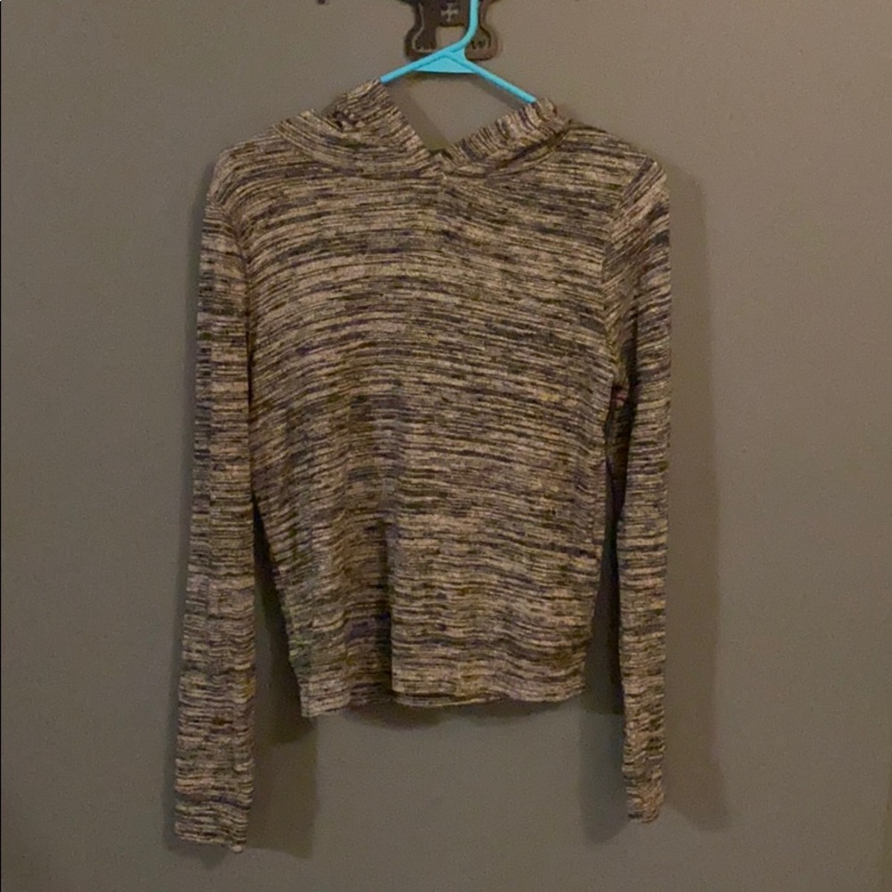 Black and Gray Pull over Shirt with Hood